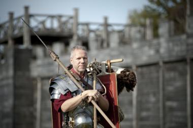 Die museumseigene Kohorte ist auch im März bei vielen Veranstaltungen dabei.<br>Foto: LWL/Prahl-Recke