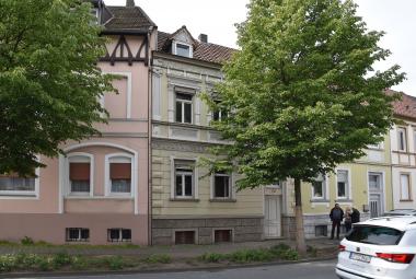 Blick auf das Reihenhaus Nr. 134 (rechts) an der Bökenförder Straße in Lippstadt.<br>Foto: LWL/Gropp