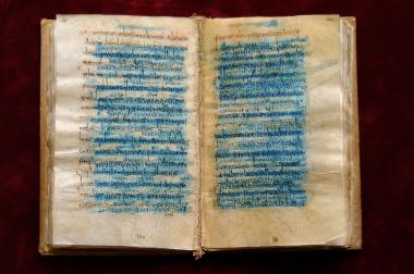 Plinius Plinius der Ältere (23-79 n. Chr.) : Naturalis Historiae.  Älteste bekannte Abschrift (5. Jh. n. Chr.) der berühmten Naturgeschichte des Plinius. Benediktinerstift St. Paul im Lavanttal.<br>Foto: Gerfried Sitar