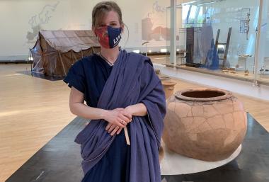 An jedem Samstag stehen die Römer Checker für Fragen rund um die Dauerausstellung bereit.<br>Foto: LWL/ L. Stratmann