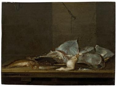 Das "Fischstillleben" des flämischen Malers Alexander Adriaenssens ist das Kunstwerk des Monats September im LWL-Museum für Kunst und Kultur.<br>Foto: LWL / Hanna Neander.