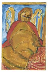 Die Herkunft des Bildes die "Kranke" von Erich Heckel lässt sich einwandfrei rekonstruieren. Erich Heckel, Kranke, 1912, © VG Bild-Kunst, Bonn 2020.<br>Foto: LWL-MKuK/Sabine Ahlbrand-Dornseif