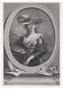 Johann Gotthard Müller fertigte auf Grundlage eines Selbstbildnisses der Künstlerin einen Kupferstich der Porträtistin Louise Élisabeth Vigée-Lebrun an. Johann Gotthard Müller, Selbstbildnis Louise Élisabeth Vigée-Lebrun, nach Élisabeth Vigée-Lebrun, 1785, Kupfer-stich auf Papier.<br>Foto: LWL