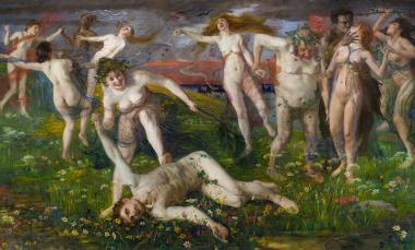 Lovis Corinths "Bacchanale" eröffnet die Serie zur Ausstellung "Passion Leidenschaft" (bis 14.2.) des LWL-Museums für Kunst und Kultur in Münster. Lovis Corinth, Baccha-nale, 1896.<br>© Landesmuseum Hannover / ARTOTHEK