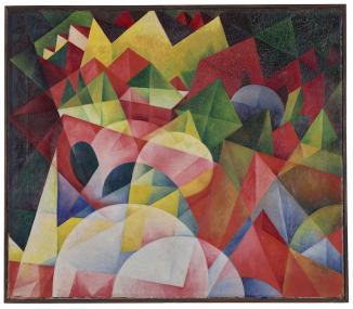 Das Gemälde "Brücke" (1920) von Hans Brass (1885-1959) ist das Kunstwerk des Monats April im LWL-Museum für Kunst und Kultur.<br>Foto: LWL/ Neander
