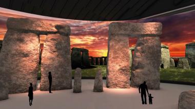 Replik des "Horseshoe" in Originalgröße in der großen Halle des LWL-Museums für Archäologie, Projektentwurf.<br>Foto: Visualisierung LBI ArchPro, 7reasons; Grafik C. Schmidt, LWL-Archäologie für Westfalen