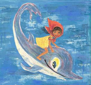 Ingrid Schneider: Cover-Illustration zu Katherine Allfreys Delphinensommer (1963).&lt;br&gt;Privatbesitz. 