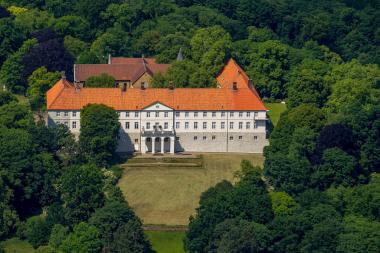 Luftaufnahme Schloss Cappenberg<br>Foto: Kreis Unna, Blossey
