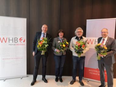 Der Verwaltungsrat wählte Dr. Georg Lunemann (links) zum neuen Vorsitzenden des WHB. Er wird Nachfolger von Matthias Löb (rechts). Wiedergewählt wurden die stellvertretende Vorsitzende Birgit Haberhauer-Kuschel (2 v. l.) und Vorstandsmitglied Dieter Tröps.<br>Foto: WHB