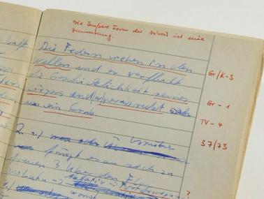 Setzen Sechs: Latein gilt als Schülerschreck, was sich auch bei dieser Klassenarbeit in der Note niederschlug. Am Freitag ermöglicht eine Sechs in Latein einen Gratisbesuch der Sonderausstellung "Latein. Tot oder lebendig!?" im Kloster Dalheim.<br>Foto: LWL/Katharina Kruck