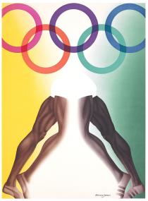 Das Plakat: "Olympische Spiele München 1972" des Künstlers Allen Jones ist das Kunstwerk des Monats Juli im LWL-Museum für Kunst und Kultur.<br>Foto: LWL
