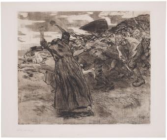 "Losbruch" von Käthe Kollwitz ist das Kunstwerk des Monats August im LWL-Museum für Kunst und Kultur.<br>Foto LWL/Neander