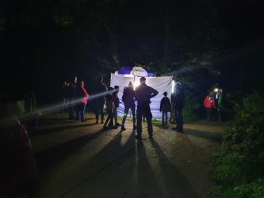 Bei der Insektennacht am Naturschutzzentrum Sägemühle in Tecklenburg können mit einem Experten die nachtaktiven Insekten beobachtet werden.<br>Foto: Jan Ole Kriegs