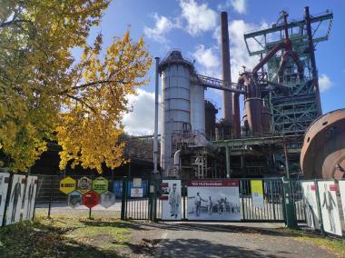 Aufruf am Zaun der Henrichshütte Hattingen.<br>Foto: LWL