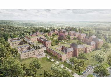 Ideale Mischung aus Neu- und Altbauten - so soll die LWL-Klinik Lengerich nach den großen Baumaßnahmen voraussichtlich ab Mitte 2025 aussehen.<br>Grafik: LWL/agn 
