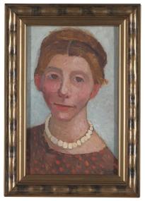 Am Freitag (18.11.) können Interessierte vom heimischen Wohnzimmer aus an einem akustischen Rundgang durch das LWL-Museums für Kunst und Kultur teilnehmen. Paula-Modersohn-Becker, Selbstbildnis mit weißer Perlenkette, 1906, LWL-Museum für Kunst und Kultur, Münster.<br>Foto: LWL/ Sabine Ahlbrand-Dornseif