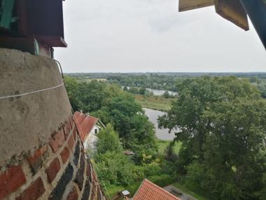 Blick vom Dach des Glasturms auf die Weseraue.<br>Foto: LWL / Dechant