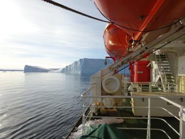 Von der Polarstern-Expedition PS 104 und der Instabilität des Westantarktischen Eisschildes berichtet Dr. Torsten Bickert (MARUM) im Naturkundemuseum.<br>Foto: Torsten Bickert