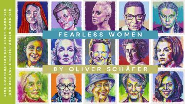 Eine Outdoor-Ausstellung des Warsteiner Künstlers Oliver Schäfer mit dem Titel "Fearless Women" ist ab de 15. September (bis 26.11.) auf dem Gelände der LWL-Einrichtungen in Warstein zu sehen.<br>Bild: Oliver Schäfer