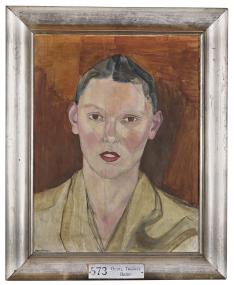 Das Porträt "Die Baltin" des Malers Georg Tuxhorn, das um die Jahre 1927/29 entstand ist das Kunstwerk des Monats September 2023 im LWL-Museum für Kunst und Kultur.<br>Foto: LWL