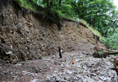 Das Tal der Ferbecke (Hagen-Hohenlimburg, Märkischer Kreis) wurde bis zu 6 m tief ausgespült.<br>Foto: LWL-Archäologie für Westfalen/F. Gumboldt