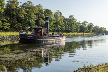 Das Schiffshebewerk in der Abenddämmerung.<br>Foto: LWL/ Hudemann