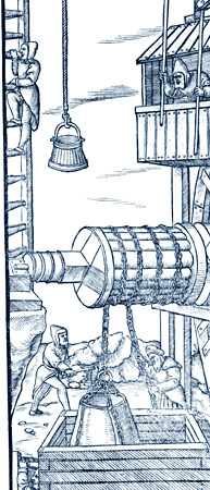 Georg Agricola, De re metallica, Libri XII [...] 1561, S. 158 (bearb. Vorlage)