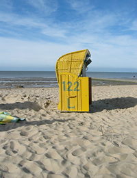 Strandkorb am Strand von Cuxhaven / Foto: Marcus Weidner, 2006