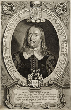 Porträt des Georg Achatius Heher (Nürnberg 30.12.1601 - Rudolstadt 22.03.1667), Gesandter des Herzogs von Sachsen-Gotha in Münster und Osnabrück, 1645-1648