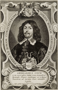 Porträt des Gerhard Koch (Coch, Coccejus) (Bremen 01.07.1601 - Bremen 27.07.1660), Gesandter der Stadt Bremen und der Deutschen Hanse in Osnabrück, 1644-[1648]