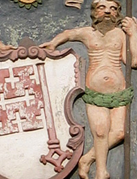 Die wilden Männer mit dem Stadtwappen vom Soest am Rathaus / Foto: Münster, Marcus Weidner Die wilden Männer mit dem Stadtwappen vom Soest am Rathaus / Foto: Münster, Marcus Weidner