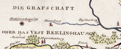 Vest Recklinghausen, 1791 (Kartenausschnitt) Vest Recklinghausen, 1791 (Kartenausschnitt)