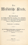 Titelblatt: Philippi, Der Westfälische Friede, Münster 1898'