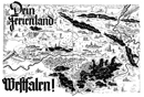 Werbeanzeige: "Dein Ferienland Westfalen", in: Westfalen im Bild, 9. Jg., Heft 4, 1935, S. 16/17, 1935