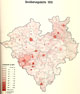 Bevölkerungsdichte [der Provinz Westfalen/des Fürstentums Lippe] 1858, 1956