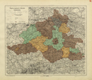 Verwaltungsatlas des Landes Nordrhein-Westfalen, [Karte 16]: Regierungsbezirk Münster, Katasterämter, [1949]