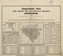Topographische Karte der Kreise des Regierungs-Bezirks Arnsberg. Nach den Kataster-Karten bearbeitet. Übersicht [mit Angabe der Grenzlänge, des Flächeninhalts, der Bodennutzung, der Lage und Höhe der Ortspunkte, der Fluss-Nivellements], 1845