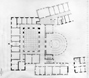 Münster, Freiherr-vom-Stein-Platz 1: Wiederaufbau Landeshaus Münster / Erdgeschoss [Neubau des Landeshauses des Landschaftsverbandes Westfalen-Lippe], [um 1952]