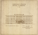 Münster, Freiherr-vom-Stein-Platz 1: Landeshaus Münster, Vorschlag zum Wiederaufbau; Ansicht zur Warendorferstrasse, Vorschlag 1, 1949-02