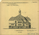 Lippstadt-Eickelborn: Erweiterungsbauten der Provinzialpflegeanstalt Eickelborn, Bet- und Festsaal,  Blatt 5: südliche Ansicht [Vermerk: überholt], 1909-01