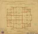 Lippstadt-Eickelborn: Erweiterungsbauten der Provinzialpflegeanstalt Eickelborn, Bet- und Festsaal, Blatt 1: Untergeschoss [Vermerk: überholt, Beilage zum Bauerlaubnisgesuch], 1908-12