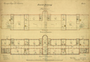 Lippstadt-Eickelborn: Provinzial-Pflegeanstalt-Eickelborn, Inventar-Zeichnung vom Pflegehaus I, Blatt 3: Grundriss des Dachgeschosses, Grundriss des Obergeschosses, 1903-03