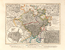 Provinz Westphalen [mit Nebenkarten: Stadtplan von Münster; Umgebungspläne von Coesfeld, Paderborn und Iserlohn], 1849