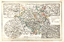 Provinz Westphalen [mit Nebenkarten: Stadtplan von Münster; Umgebungspläne von Coesfeld, Paderborn und Iserlohn], [1840-1849]