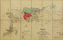 Lippstadt-Eickelborn/Benninghausen / Bad Sassendorf / Lippetal: Lageplan des zu den Provinzialanstalten Eickelborn und Benninghausen und zur Gutsverwaltung gehörenden Geländes in den Gemeinden: Eickelborn, Benninghausen, Liesborn, Ostinghausen und Schoneberg, Weslarn, Hellinghausen, Lohe [mit Einzeichnung der Nutzungsarten], 1933-05