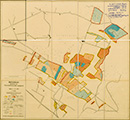 Lengerich: Betriebskarte Waldbesitz der Provinzialheilanstalt Lengerich [mit Einzeichnung der Nutzungsarten], 1955