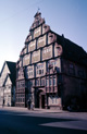 Lemgo, Breite Straße: Das sog. "Hexenbürgermeisterhaus" mit Renaissancefassade von 1571, Heimatmuseum seit 1926, um 1970 / Münster, LWL-Medienzentrum für Westfalen