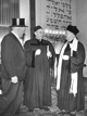 Amtseinführung von Dr. Hans Meyer als Landesrabbiner in der neuen Dortmunder Synagoge an der Prinz-Friedrich-Karl-Straße, Dezember 1958 / Dortmund, Stadtarchiv