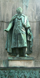 Köln, Heumarkt: Allianzfigur des Freiherrn vom Stein am Reiterstandbild für den preußischen König Friedrich Wilhelm III. (03.08.1770-07.06.1840, reg. 1797-1840) von Gustav Blaeser (09.05.1813-20.04.1874), nach dessen Tod fertiggestellt von Alexander Calendrelli (09.05.1834-26.05.1903) und Rudolf Schweinitz, 2007 / Leverkusen, Stephan Laux