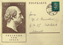 Postkarte der Deutschen Reichspost zur Erinnerung an den 100. Todestag des Freiherrn vom Stein, 8 Pf, Ortsstempel "Mittweida", 13.10.1931, 1931